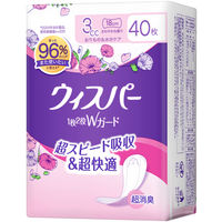 ウィスパー 1枚2役Wガード おりもの＆水分ケア さわやかな香り 3cc 18cm 1パック（40枚入） P＆G 尿漏れ ウイスパ-