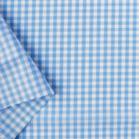 日本紐釦貿易 40sギンガムチェック 中 巾110cm×10m切売カット ライトブルー B53000Z-202-10M（直送品）