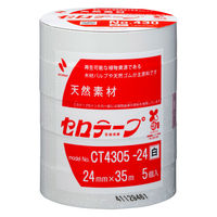 ニチバン　セロテープ　着色　24mm×35m　白　CT4305ー24　1パック（5巻入）