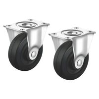 サンワサプライ 汎用キャスター 75mm径 2個セット(固定)ゴム製 CST-75E-FIX2 1セット(2個入)（直送品）