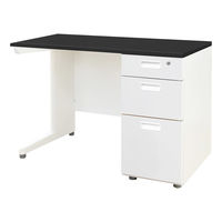 ネットフォース ナッツ 片袖机 3段 幅1000mm ブラック×ホワイト LKD-106-AW-BKWH-3 1台（直送品）