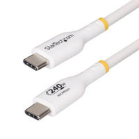 Startech.com USB-Cケーブル 3m USB 2.0 240W PD 3.1対応 ホワイト USB2EPR3MW 1本