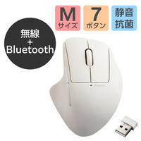 ワイヤレスマウス 静音 Bluetooth/無線2.4GHz 5ボタン+チルト M 白 M-SH30MBSKXWH エレコム 1個