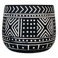 【園芸用品】welzo トライバルポット　口径110ｍｍ　ブラック 4933136552685 1個