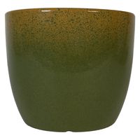 【園芸用品】welzo グレイズポット　モスグリーン 4933136552869 1個