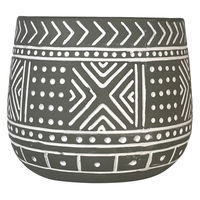 【園芸用品】welzo トライバルポット　口径110ｍｍ　グレー 4933136552692 1個