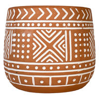 【園芸用品】welzo トライバルポット　口径130ｍｍ　オレンジ 4933136552678 1個