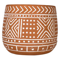 【園芸用品】welzo トライバルポット　口径110ｍｍ　オレンジ 4933136552715 1個