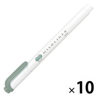 ゼブラ マイルドライナー マイルドモスグリーン 蛍光ペン WKT7ーMMG 1セット（1本×10）
