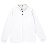 小倉屋 帯電防止ボタンダウン長袖ポロ ホワイト 8027-90-4L 1枚（直送品）