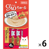 いなば CIAO チャオ ちゅーる 猫 まぐろ＆タラバガニ 国産（14g×4本）6袋 ちゅ～る キャットフード 猫用 おやつ