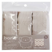 ボリス かや織りふきん 約30×30cm 台拭き 顔だけボリス 1パック（3枚入）オカトー