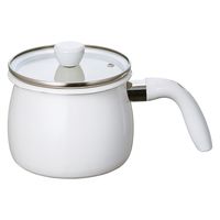 ☘️イマン☘️ ビビアン　パープル　ホーロー製蓋付き特大バケツ　ストッカー マルチポット 16cm 2L IH対応 ガラス蓋付き ホーロー製 マルチ