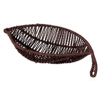 ちどり産業 バスケット フルーツバスケット 葉っぱ型 ブラウン 444382 1個（直送品）