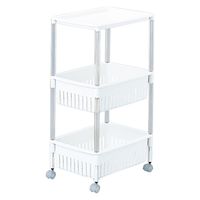 サンコープラスチック ルーチェワゴン3段 ホワイト 4973230404190 1個（直送品）