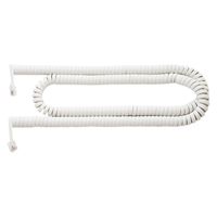 ナカバヤシ 4極4芯　受話器用カールコード　クロス結線　1m　ホワイト DCーJ410/WH 1本