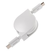 サンワサプライ  USB2.0 Type-C 巻取りケーブル  PD60W　ホワイト KU-CCP60M08W（直送品）