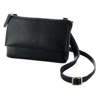 スマホポーチ ショルダーポーチ お財布機能付き 斜めがけ ソフトレザー ジェットブラック P-MAP07BK エレコム 1個（直送品）