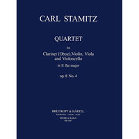 MUSICA RARA(ムジカララ出版) シュタミッツ:四重奏曲 変ホ長調 (OBOE / 3 STRINGS) MR1087 1冊（直送品）