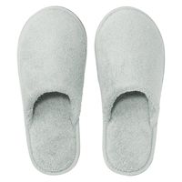 無印良品 洗える綿パイルスリッパ 前とじ Ｍ ２２．５～２５ｃｍ用 グリーン 良品計画