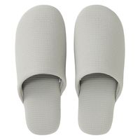 無印良品 ワッフル織 足なりスリッパ Ｍ ２３．５～２５ｃｍ用 グレー 良品計画