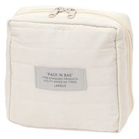 キルティングスクエアポーチ(M) ホワイト LAKOLE/ラコレ