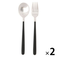 スプーン&フォークセット ブラック 1セット（1個×2） LAKOLE/ラコレ