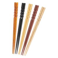 ウッド削り箸5点セット ブラウン LAKOLE/ラコレ