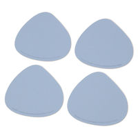 フェイクレザーコースター ペブル4点セット ブルー×オレンジ LAKOLE/ラコレ