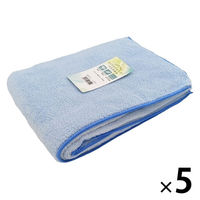 マイクロファイバー　シェリーカラー　バスタオル　ブルー BO490701 1セット（5枚）