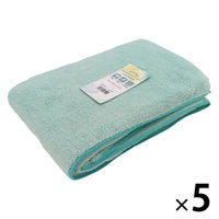 マイクロファイバー　シェリーカラー　バスタオル　グリーン BO490704 1セット（5枚）