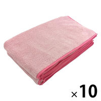 マイクロファイバー　シェリーカラー　フェイスタオル　ピンク　FO490702　1セット20枚（2枚×10）