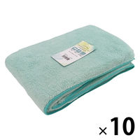マイクロファイバー　シェリーカラー　バスタオル　グリーン BO490704 1箱（10枚入）