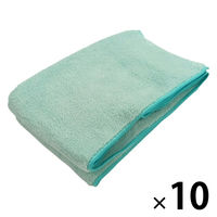 マイクロファイバー　シェリーカラー　フェイスタオル　グリーン FO490704　1セット20枚（2枚×10）