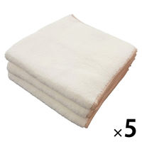 マイクロファイバーシェリーカラーウォッシュタオル　アイボリー WO490713　1セット15枚（3枚×5）