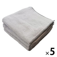 マイクロファイバーシェリーカラー　ウォッシュタオル　グレー　WO490729　1セット15枚（3枚×5）