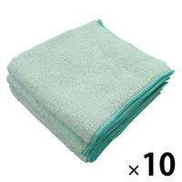 マイクロファイバーシェリーカラー　ウォッシュタオル　グリーン WO490704　1セット30枚（3枚×10）