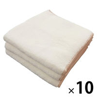 マイクロファイバーシェリーカラーウォッシュタオル　アイボリー WO490713　1セット30枚（3枚×10）