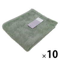 やわらかフェイスタオル　ムードカラー　カーキ FO503214 1箱（10枚入）