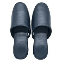 ニッポンスリッパ スリッパ 消臭レザー調プラット 消臭効果　ネイビー 1足