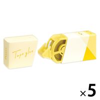 プラス 紙ケース入りテープのり パスティ しっかり貼れる 使いきり イエロー 54567 1セット（1個×5）