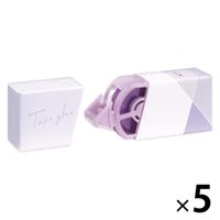 プラス 紙ケース入りテープのり パスティ しっかり貼れる 使いきり パープル 54564 1セット（1個×5）
