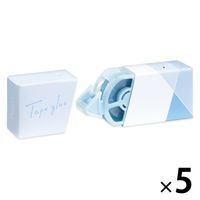 プラス 紙ケース入りテープのり パスティ しっかり貼れる 使いきり ブルー 54565 1セット（1個×5）