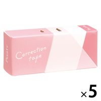 プラス 修正テープ パスティ 紙ケース入り修正テープ 5mm幅 使い切り ピンク 52726 1セット(1個×5)