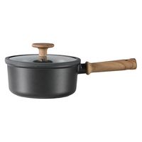 LIV PLUS CAROTE（カローテ） 片手鍋 蓋付 20cm IH ガス火対応 ブラック NMー5108 1個
