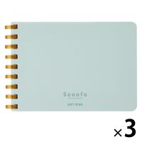 コクヨ スーファ ソフトリングノート メモサイズ 青 メーSV778S4ーLB 1セット（1冊×3）