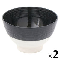 ツヤツヤ塗分け汁椀2 ブラック 1セット（1個×2） LAKOLE/ラコレ