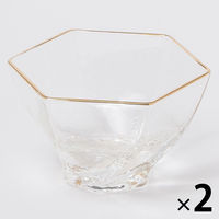 GOLDラインガラス小鉢B クリア 1セット（1個×2） LAKOLE/ラコレ