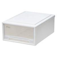 【小物収納】天馬　フィッツケース 41ー31 　ホワイト/クリア　幅31.6×奥行41.0×高さ17.2cm　1個