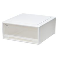 【小物収納】天馬　フィッツケース 45ー45 　ホワイト/クリア　幅45.0×奥行45.0×高さ20.0cm　1個